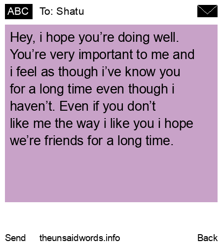 unsent message to Shatu