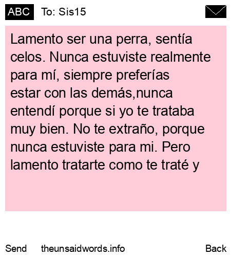 unsent message to Sis15