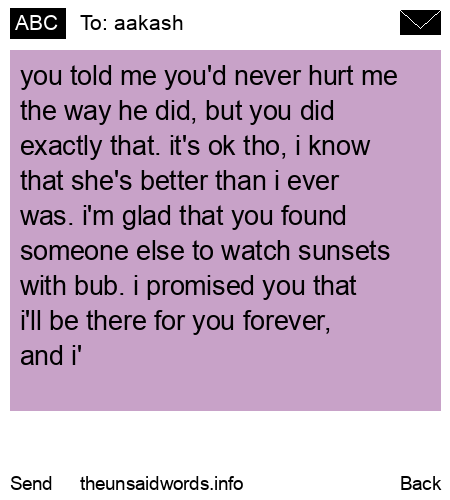 unsent message to aakash