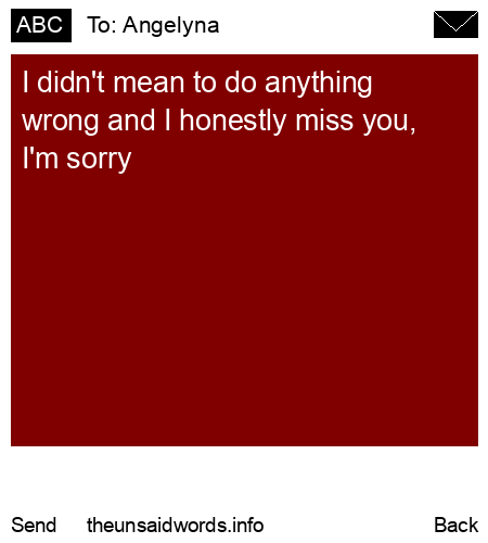 unsent message to Angelyna
