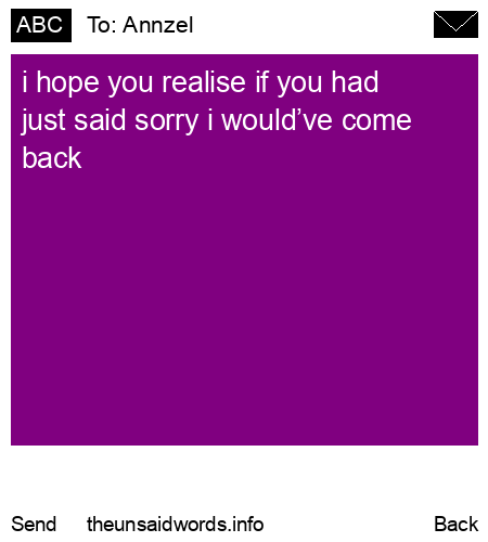 unsent message to Annzel