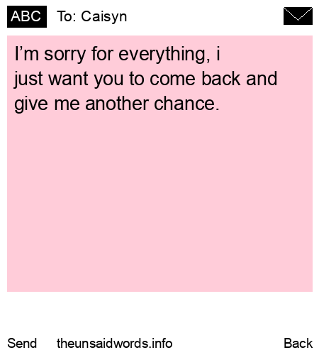 unsent message to Caisyn