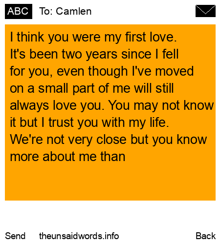 unsent message to Camlen