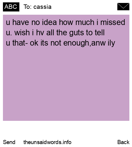unsent message to cassia