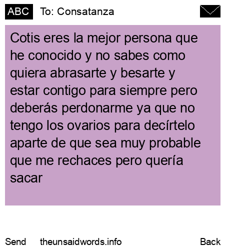 unsent message to Consatanza