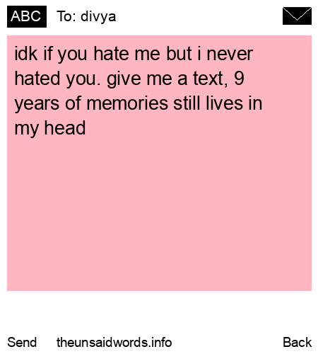 unsent message to divya