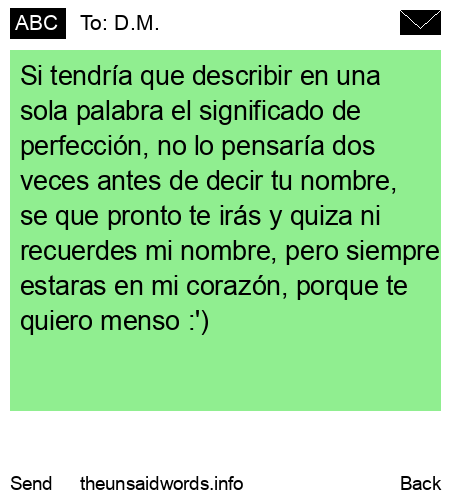 unsent message to D.M.