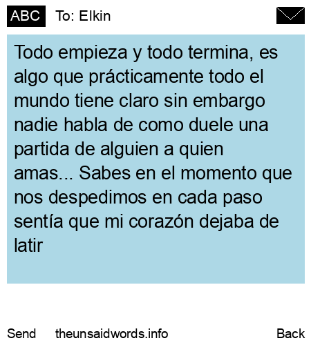 unsent message to Elkin
