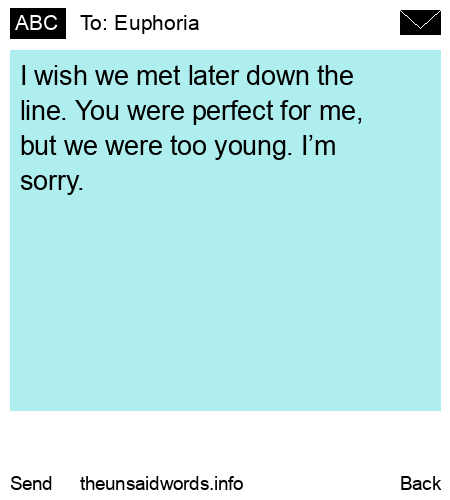 unsent message to Euphoria
