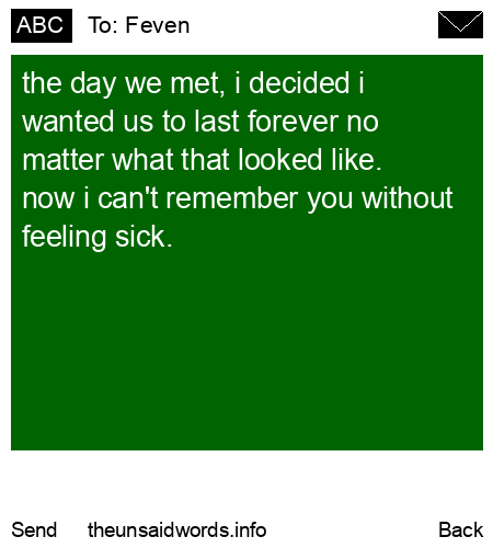 unsent message to Feven