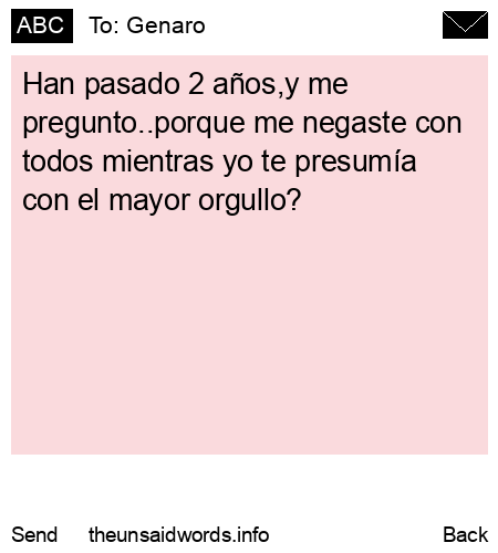 unsent message to Genaro