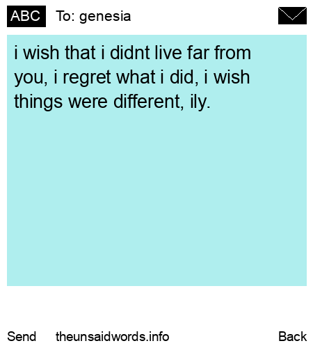 unsent message to genesia