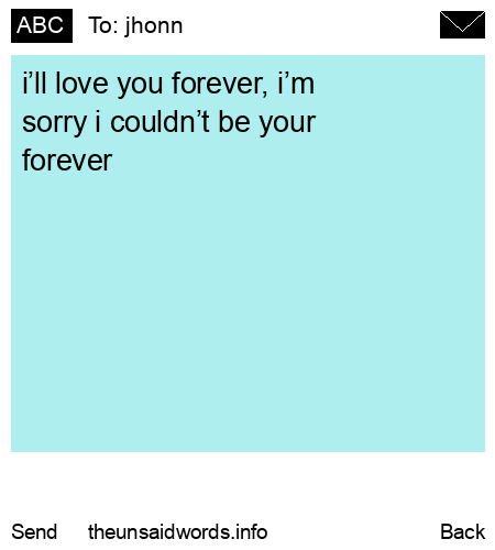 unsent message to jhonn