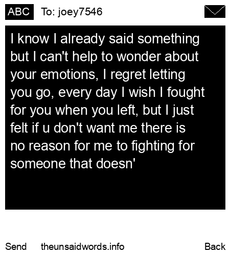 unsent message to joey7546