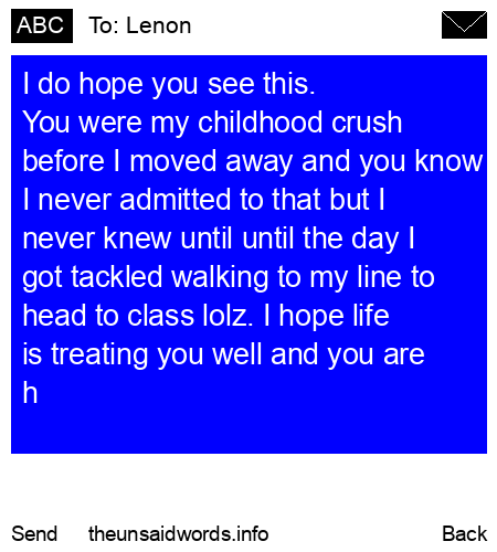 unsent message to Lenon
