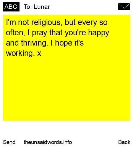 unsent message to Lunar