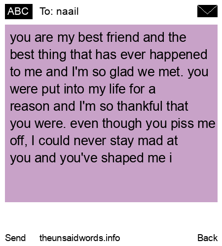 unsent message to naail