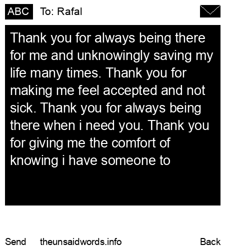unsent message to Rafal