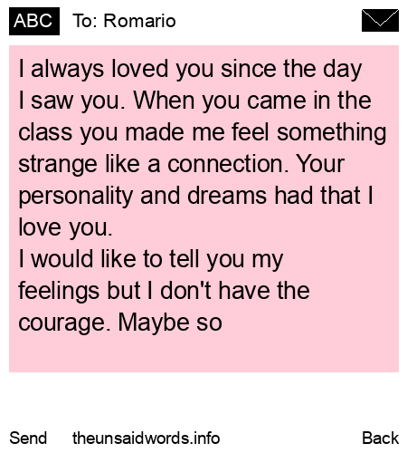 unsent message to Romario