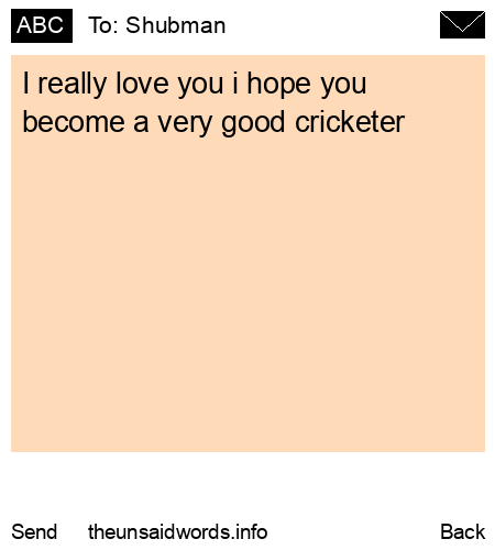 unsent message to Shubman