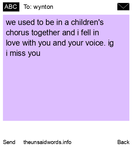 unsent message to wynton