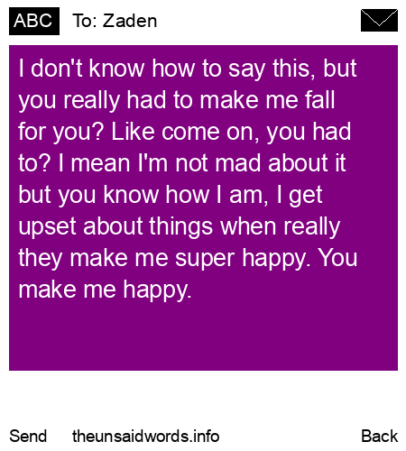 unsent message to Zaden
