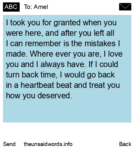 unsent message to Amel