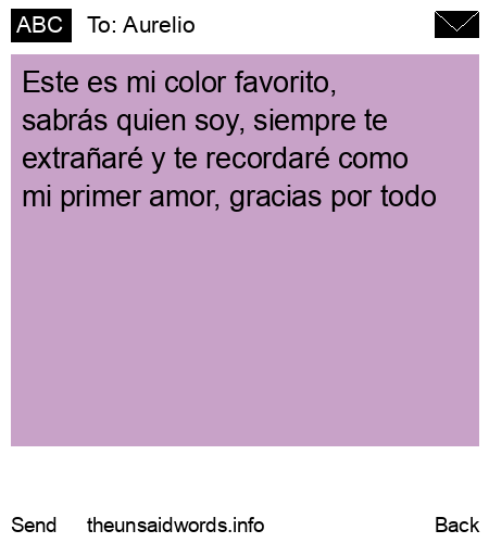 unsent message to Aurelio