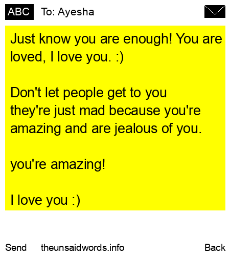 unsent message to Ayesha
