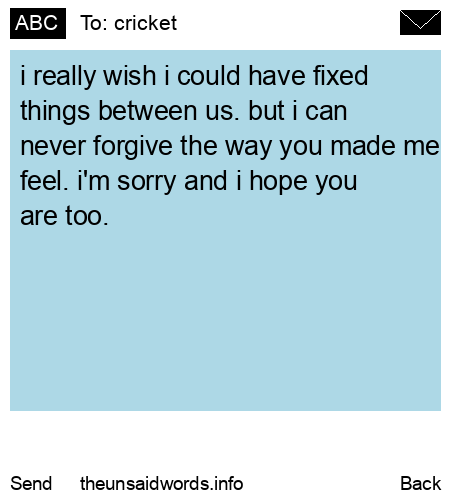 unsent message to cricket