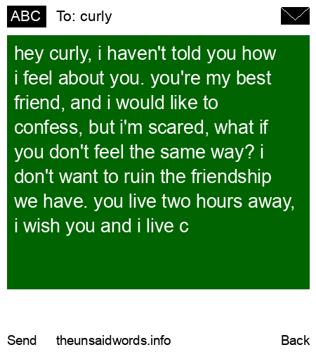 unsent message to curly
