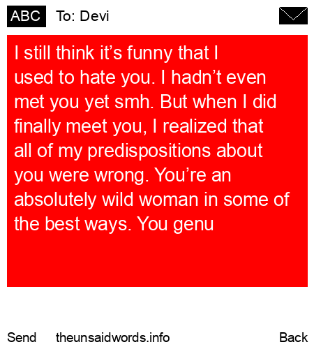 unsent message to Devi