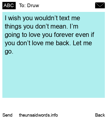 unsent message to Druw