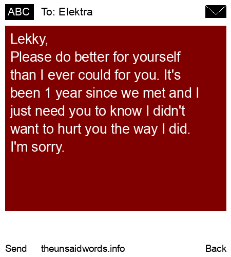 unsent message to Elektra