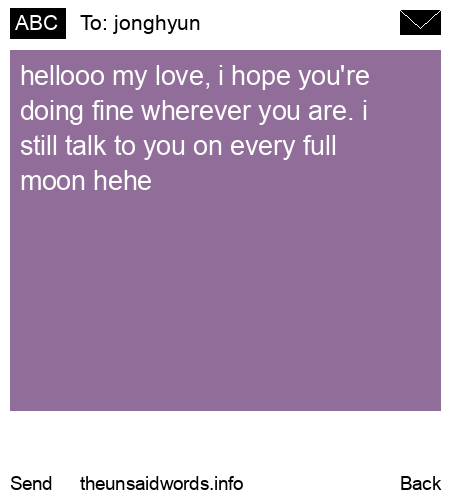 unsent message to jonghyun