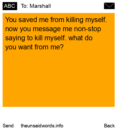 unsent message to Marshall
