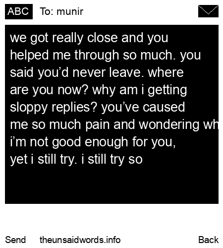 unsent message to munir