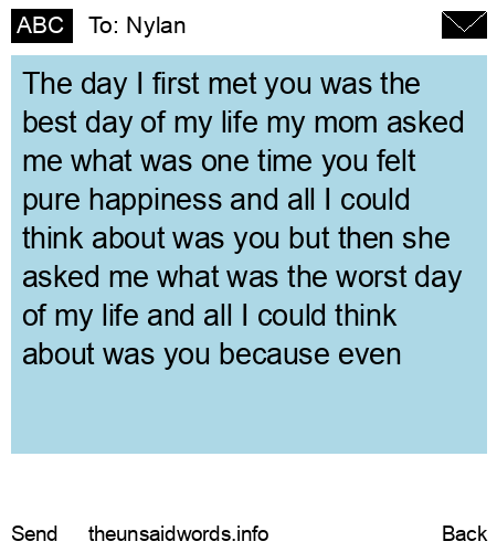 unsent message to Nylan
