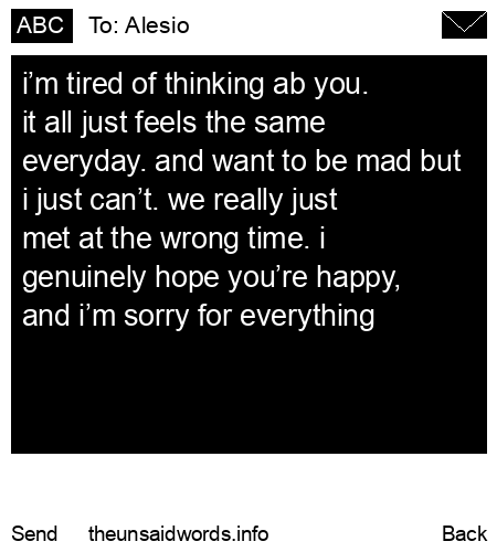unsent message to Alesio