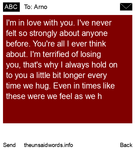 unsent message to Arno