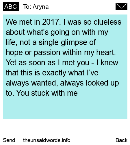 unsent message to Aryna