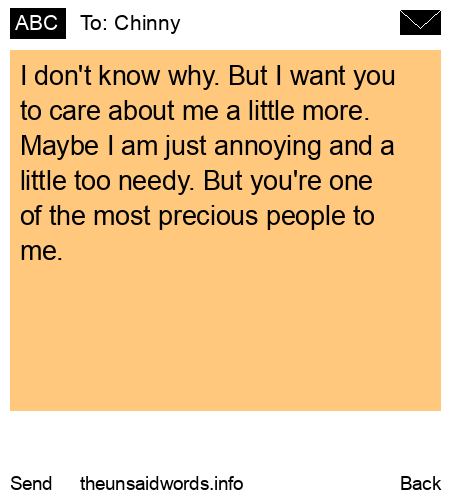 unsent message to Chinny