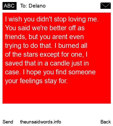 unsent message to Delano
