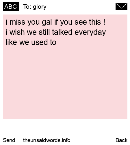 unsent message to glory