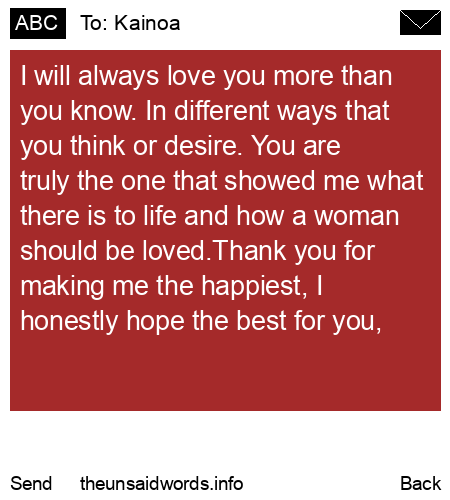 unsent message to Kainoa