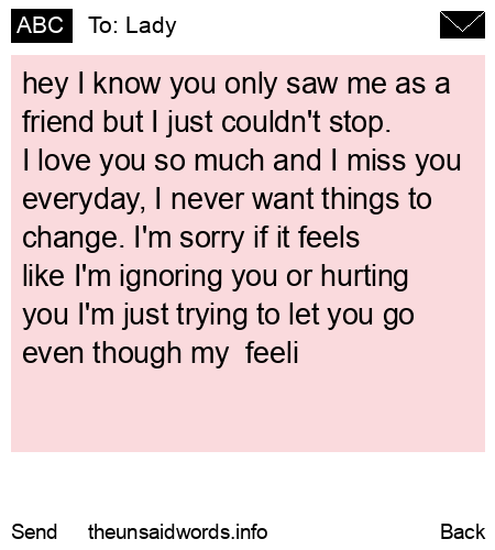 unsent message to Lady