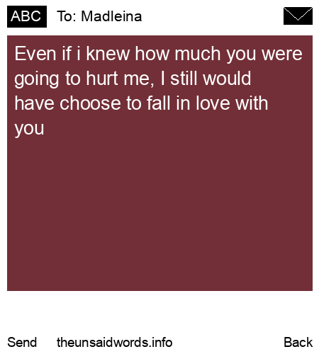 unsent message to Madleina