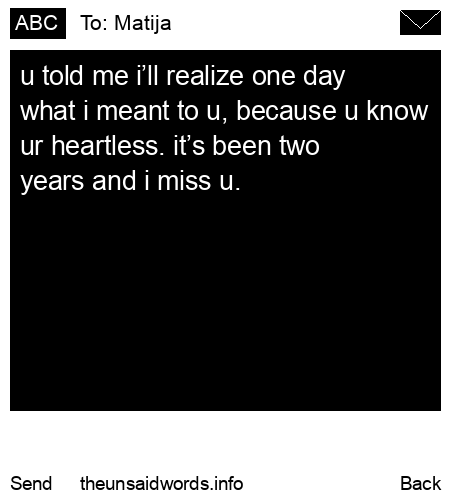 unsent message to Matija