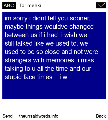 unsent message to mehki