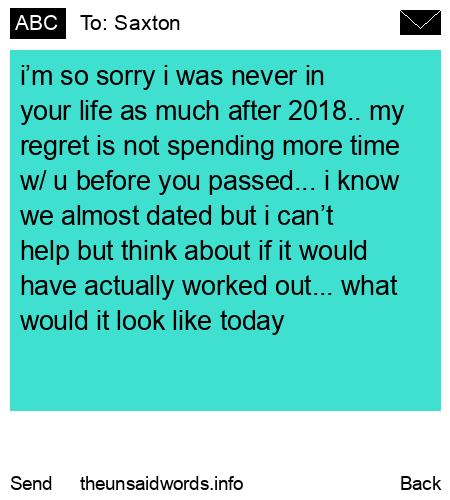 unsent message to Saxton